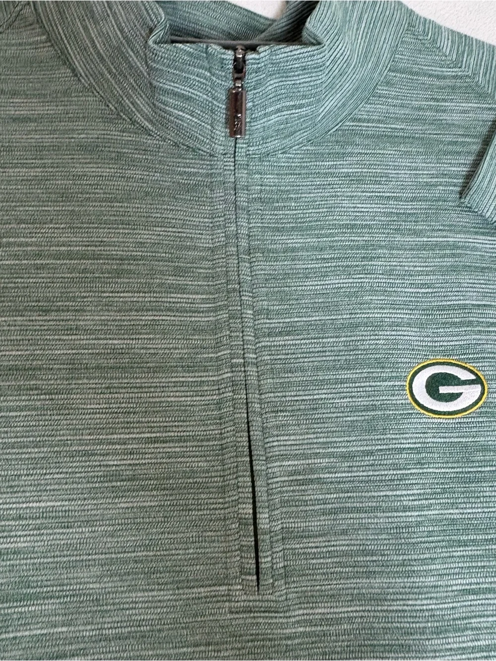 Tommy Bahama Green Heathered Quarter-Zip Pullover with Crest